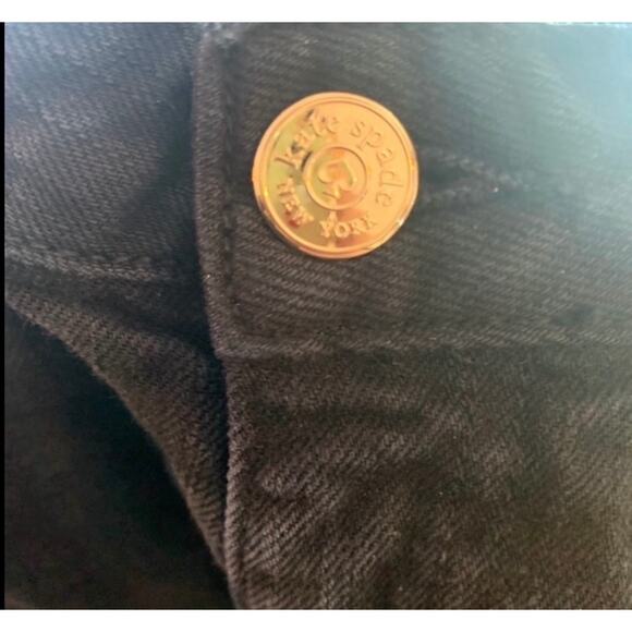 Kate Spade NY Black Seize the Day‎ Browne St Gold Spade Emblem Jeans Sz 26 - Picture 11 of 11